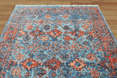 Multi Size Blue, Burnt Orange Hand Knotted Arts & Crafts 100% Wool Turkish Oushak Traditional Oriental Area Rug